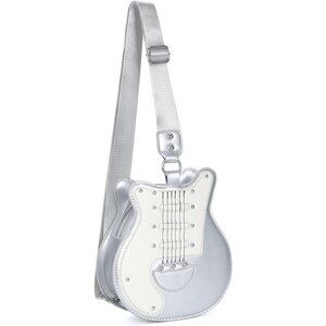Guitar Shaped Shoulder Bag for Women Rivet Creative Crossbody Handbag Music Cros